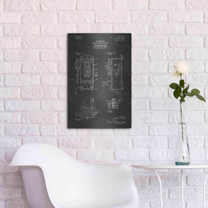 Luxe Metal Art 'Telephone, 1959 Blueprint Patent Chalkboard' Metal Wall Art,16x24