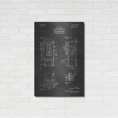 Luxe Metal Art 'Telephone, 1959 Blueprint Patent Chalkboard' Metal Wall Art,24x36