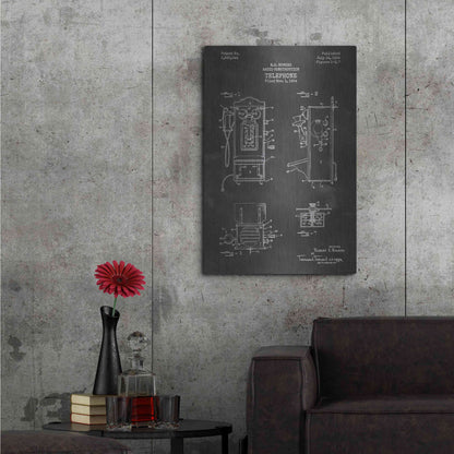 Luxe Metal Art 'Telephone, 1959 Blueprint Patent Chalkboard' Metal Wall Art,24x36