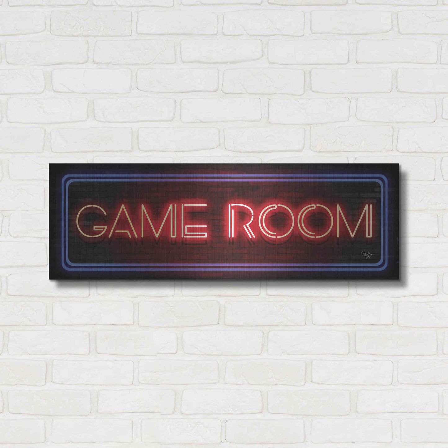 Luxe Metal Art 'Game Room Neon Sign' by Mollie B, Metal Wall Art,36x12