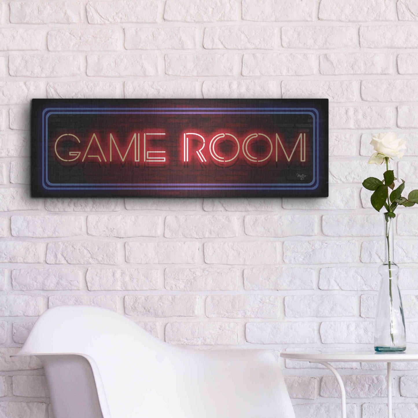 Luxe Metal Art 'Game Room Neon Sign' by Mollie B, Metal Wall Art,36x12