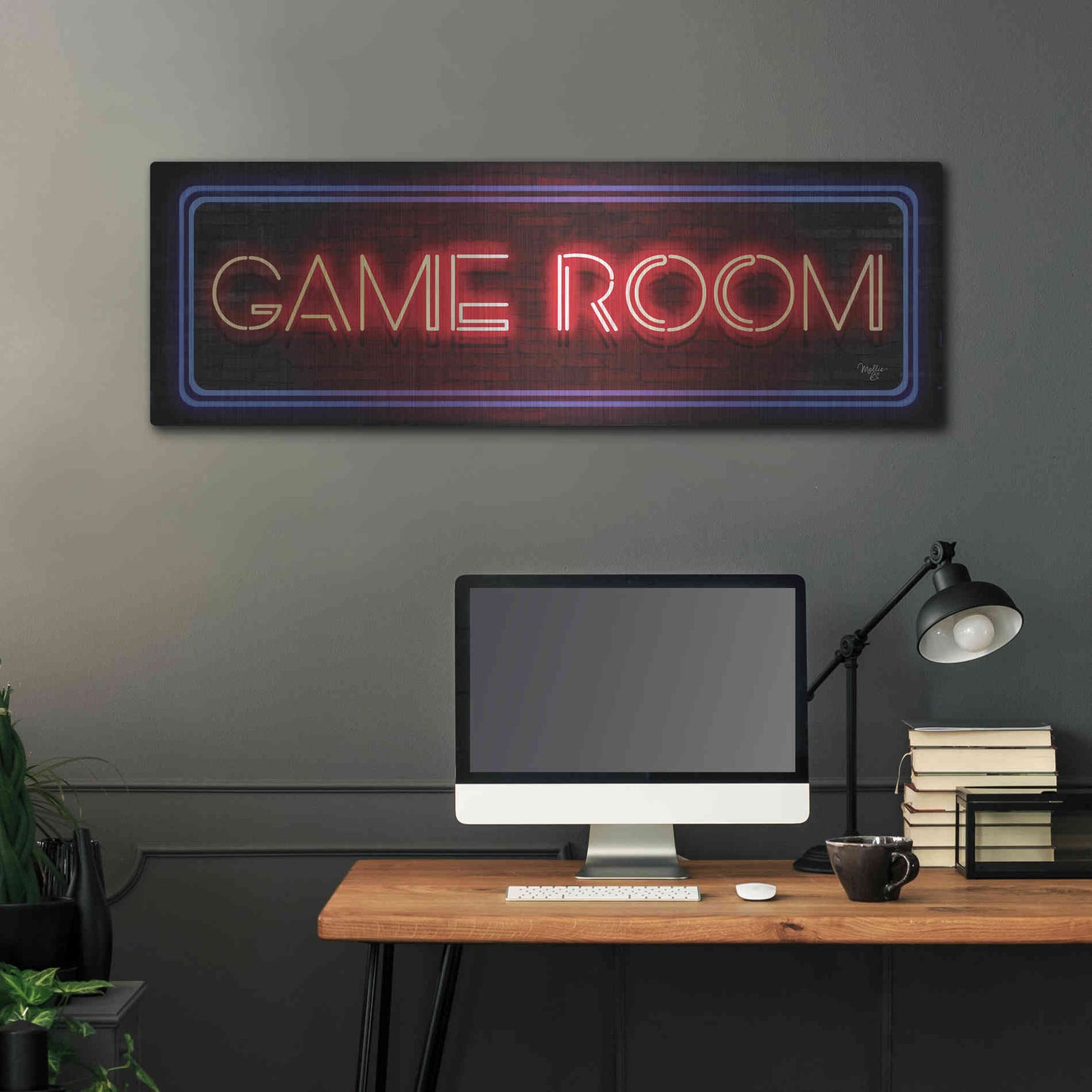 Luxe Metal Art 'Game Room Neon Sign' by Mollie B, Metal Wall Art,48x16