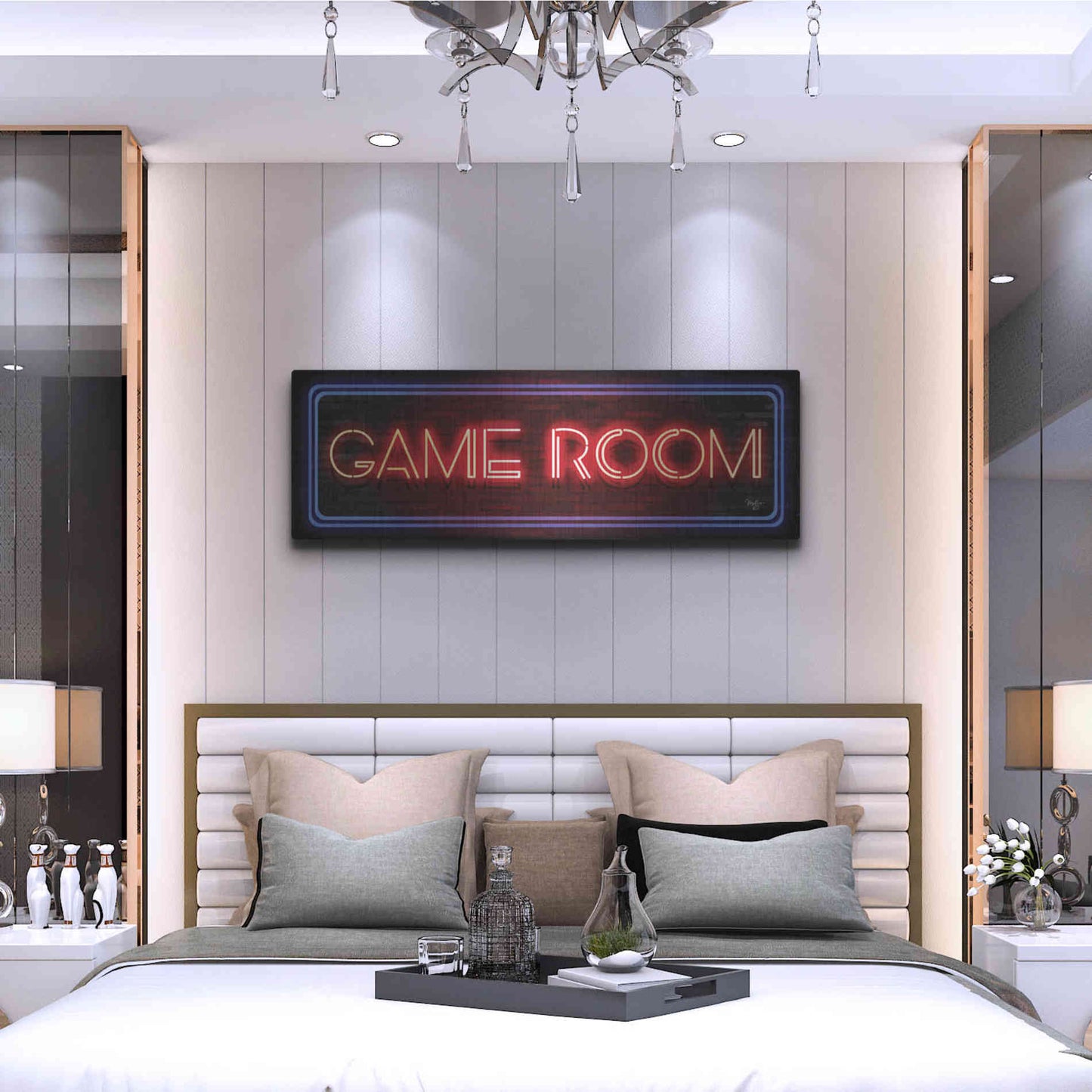 Luxe Metal Art 'Game Room Neon Sign' by Mollie B, Metal Wall Art,48x16