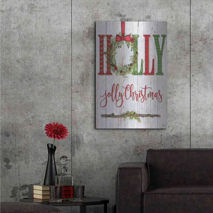 Luxe Metal Art 'Holly Jolly Christmas' by Mollie B, Metal Wall Art,24x36