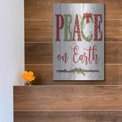 Luxe Metal Art 'Peace on Earth' by Mollie B, Metal Wall Art,12x16