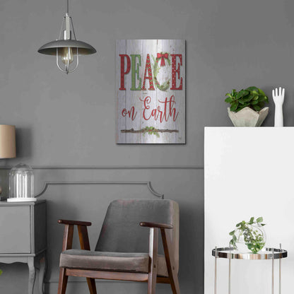 Luxe Metal Art 'Peace on Earth' by Mollie B, Metal Wall Art,16x24