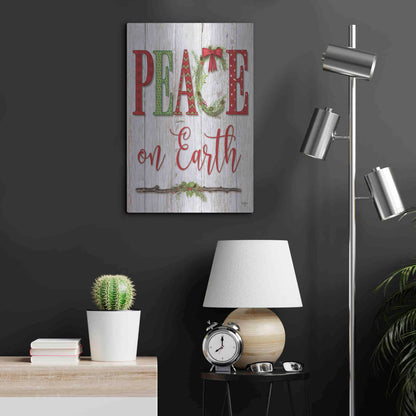 Luxe Metal Art 'Peace on Earth' by Mollie B, Metal Wall Art,16x24