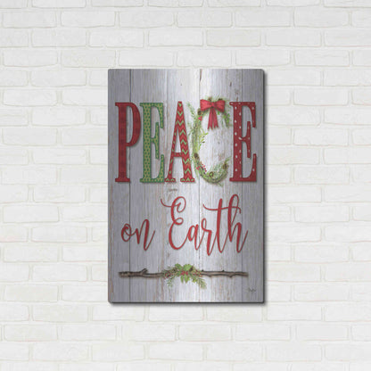 Luxe Metal Art 'Peace on Earth' by Mollie B, Metal Wall Art,24x36