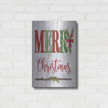 Luxe Metal Art 'Merry Christmas' by Mollie B, Metal Wall Art,16x24