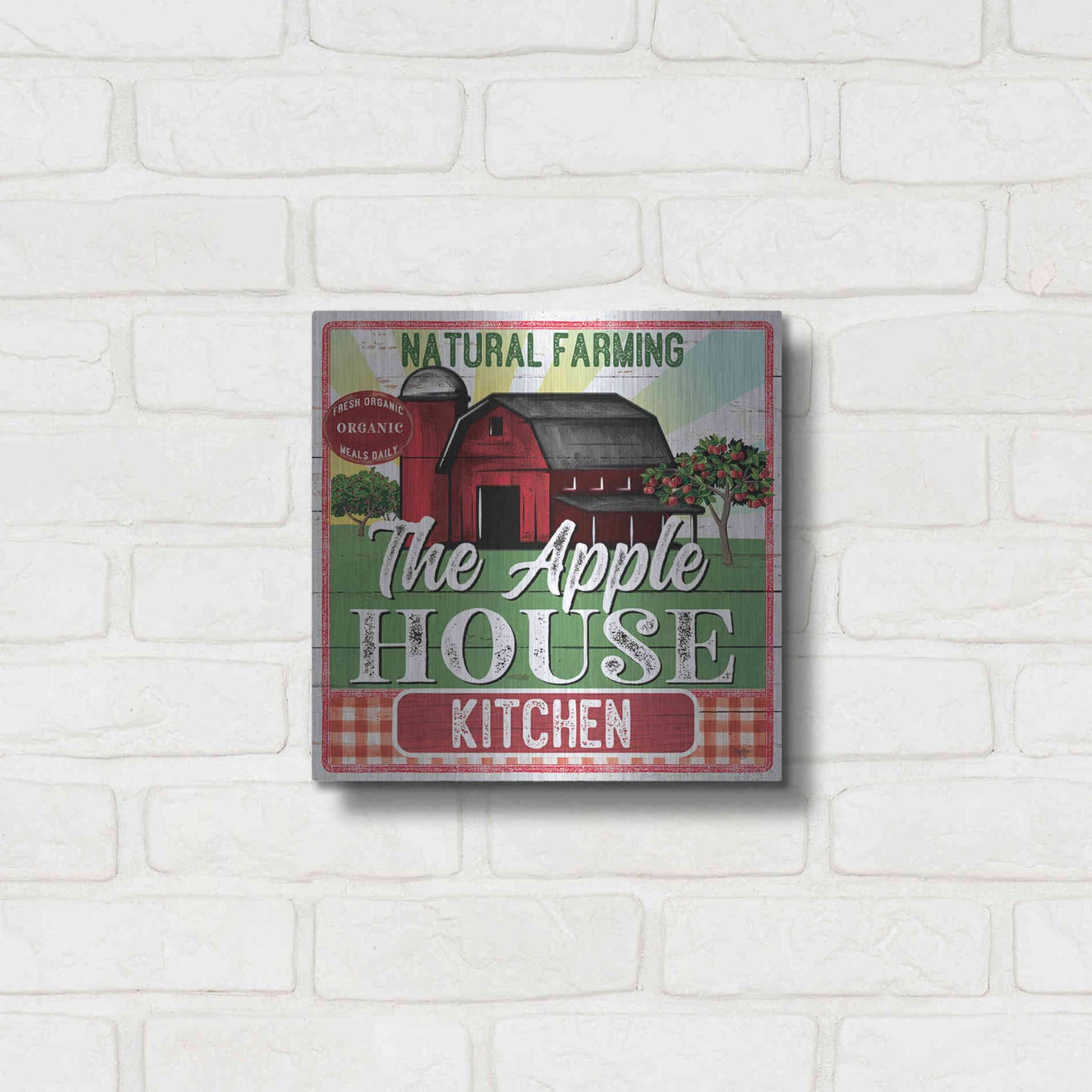 Luxe Metal Art 'The Apple House Kitchen' by Mollie B, Metal Wall Art,12x12