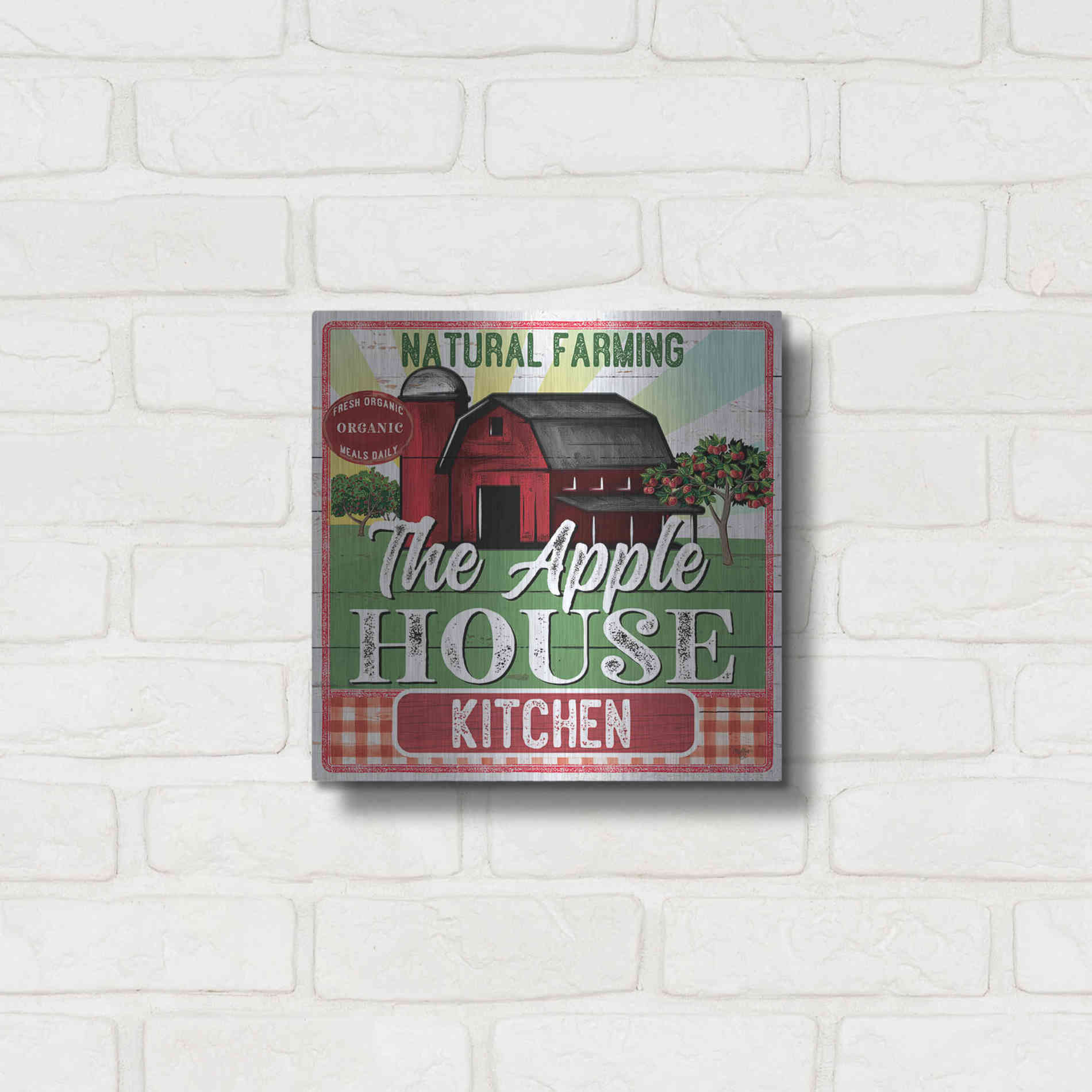 Luxe Metal Art 'The Apple House Kitchen' by Mollie B, Metal Wall Art,12x12