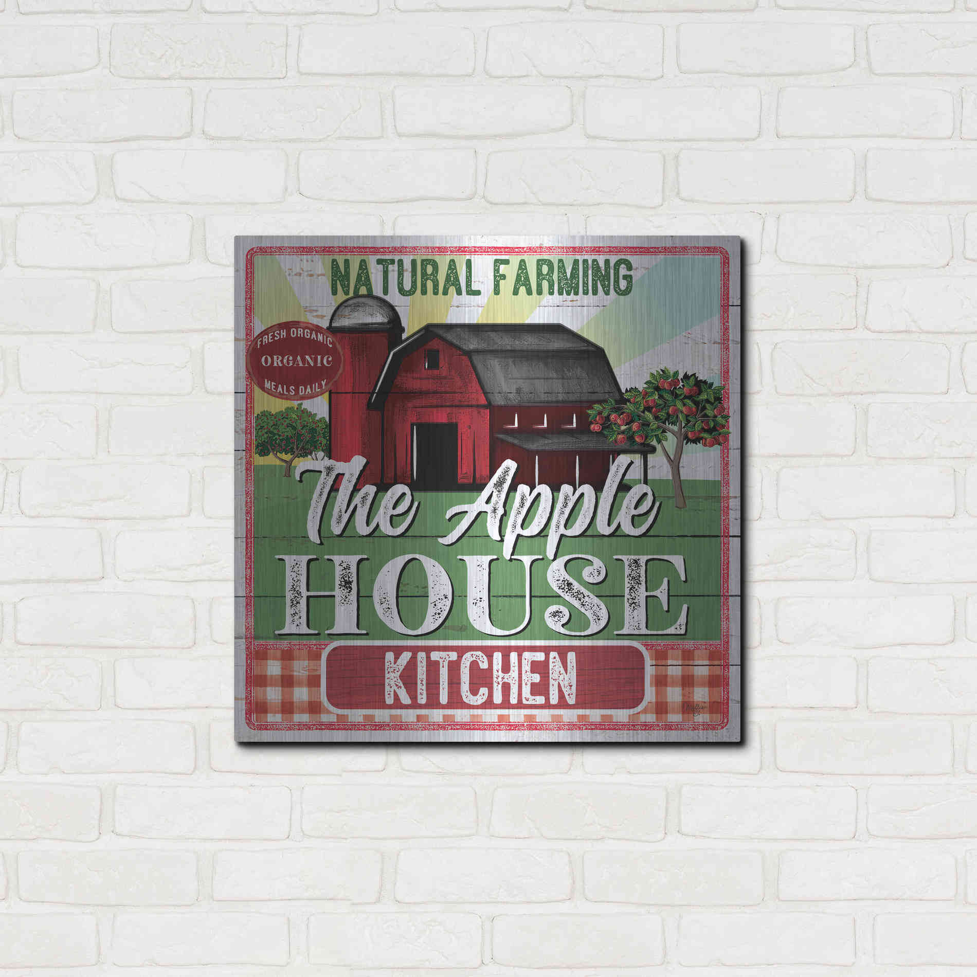 Luxe Metal Art 'The Apple House Kitchen' by Mollie B, Metal Wall Art,24x24