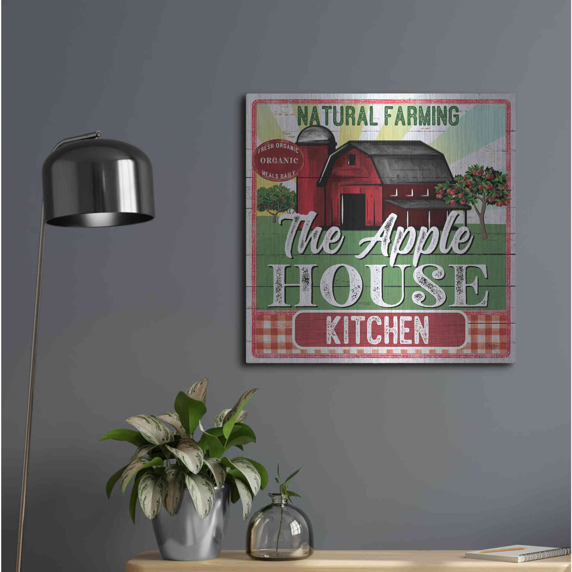 Luxe Metal Art 'The Apple House Kitchen' by Mollie B, Metal Wall Art,24x24