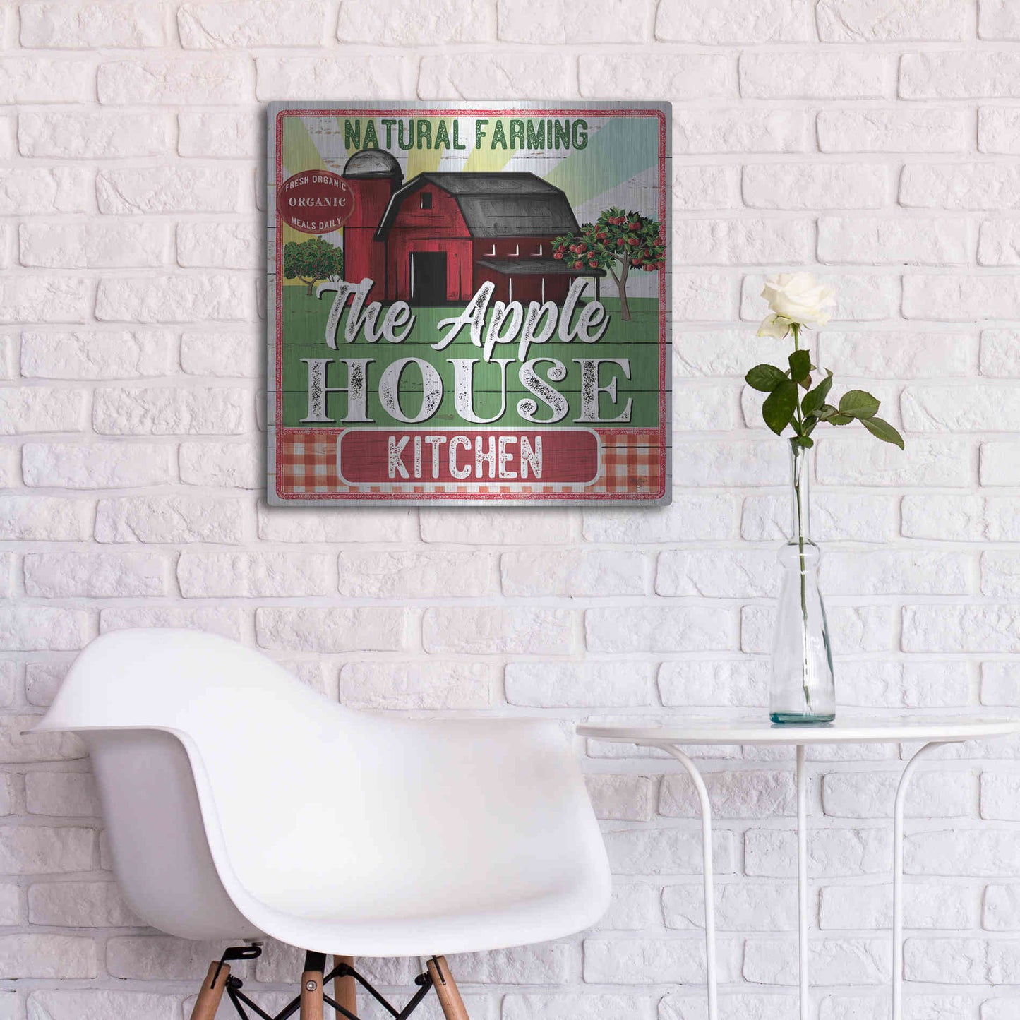 Luxe Metal Art 'The Apple House Kitchen' by Mollie B, Metal Wall Art,24x24