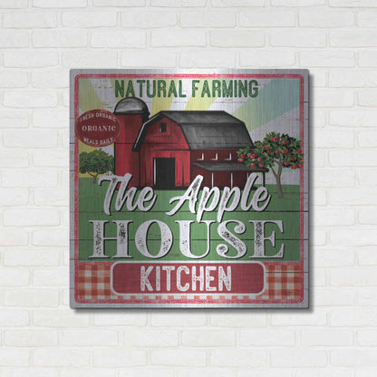 Luxe Metal Art 'The Apple House Kitchen' by Mollie B, Metal Wall Art,36x36