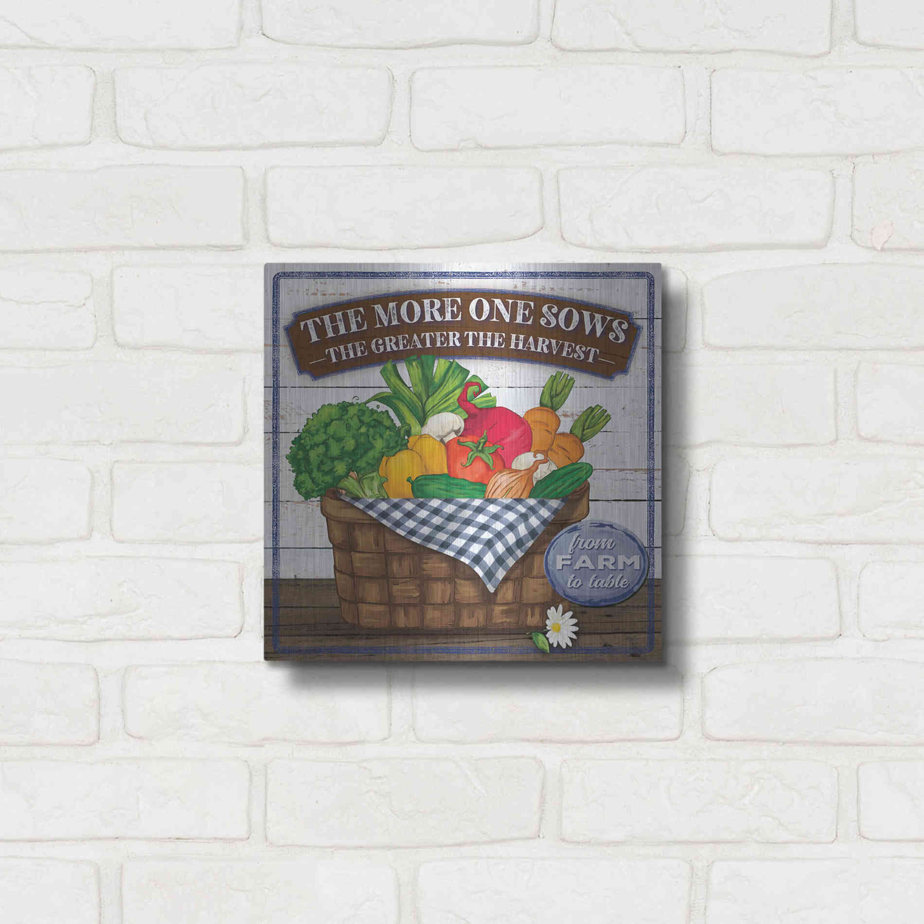 Luxe Metal Art 'The More One Sows' by Mollie B, Metal Wall Art,12x12