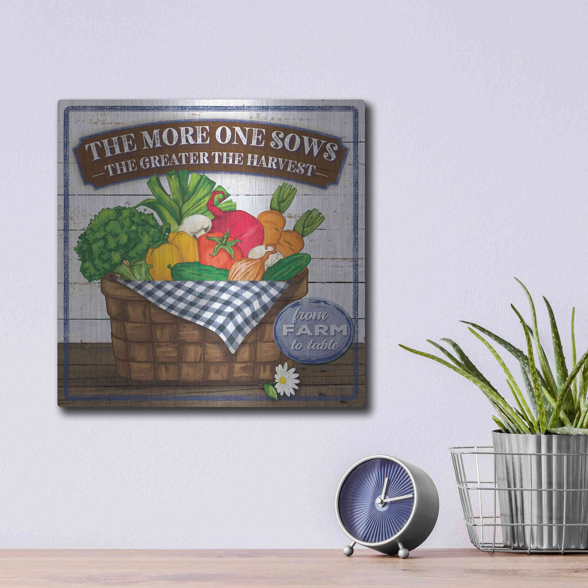 Luxe Metal Art 'The More One Sows' by Mollie B, Metal Wall Art,12x12