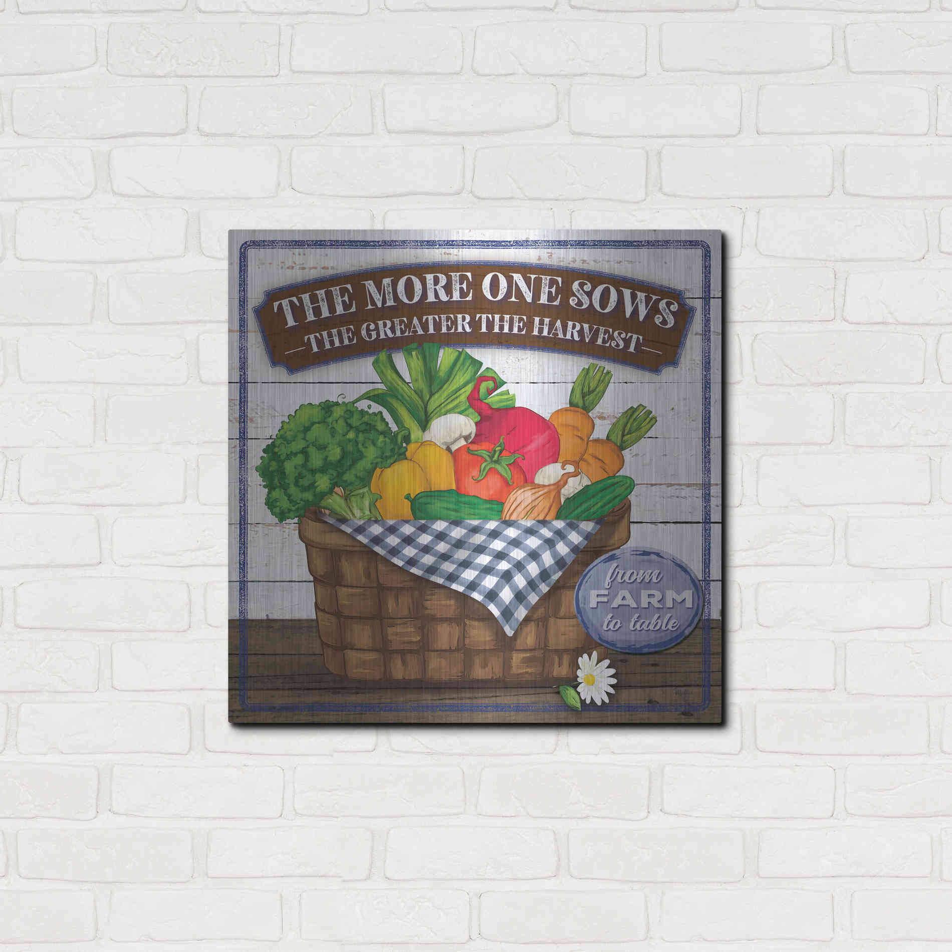 Luxe Metal Art 'The More One Sows' by Mollie B, Metal Wall Art,24x24