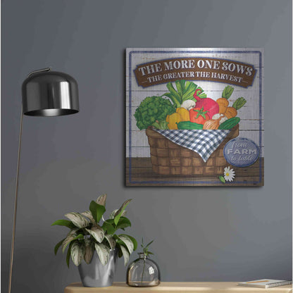 Luxe Metal Art 'The More One Sows' by Mollie B, Metal Wall Art,24x24