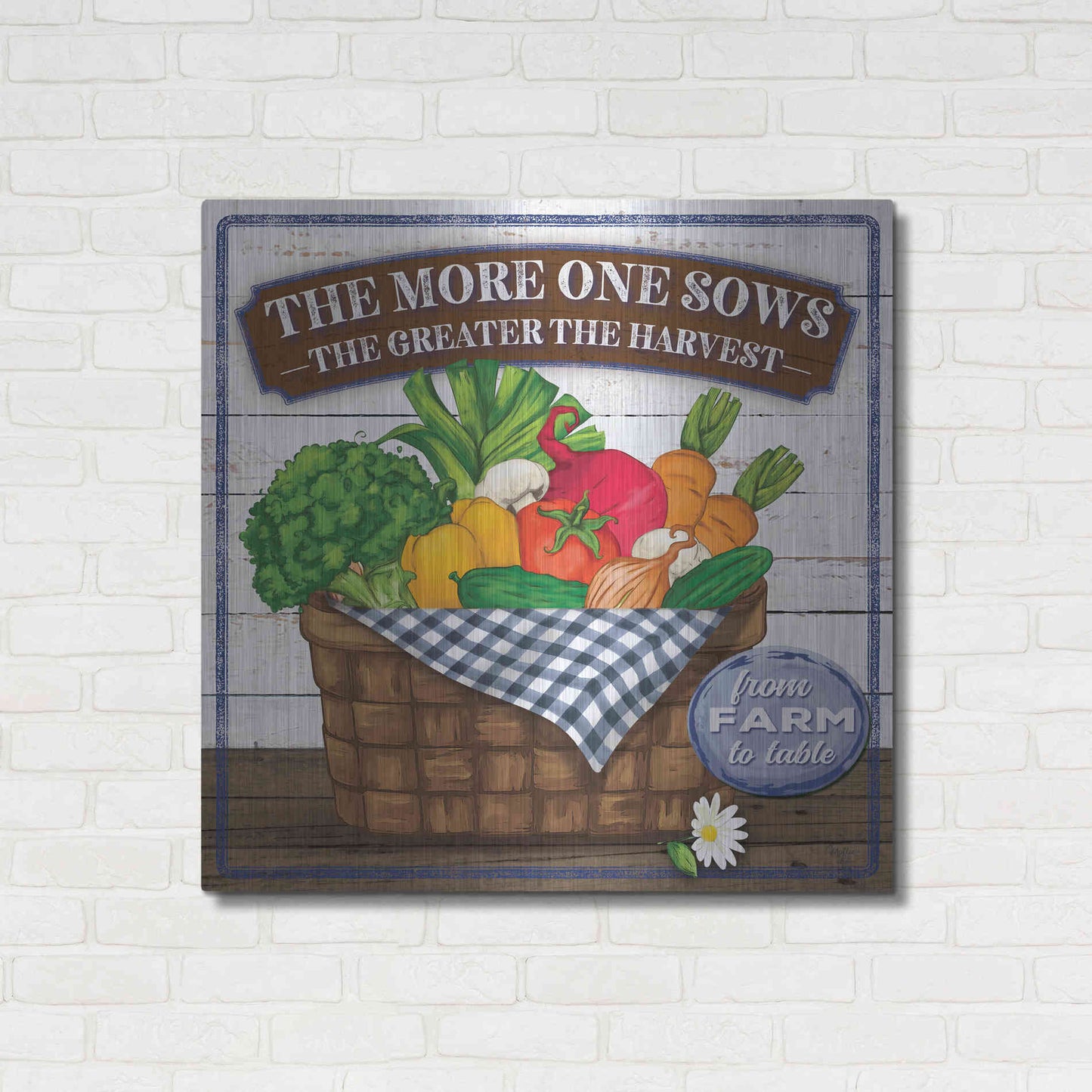 Luxe Metal Art 'The More One Sows' by Mollie B, Metal Wall Art,36x36