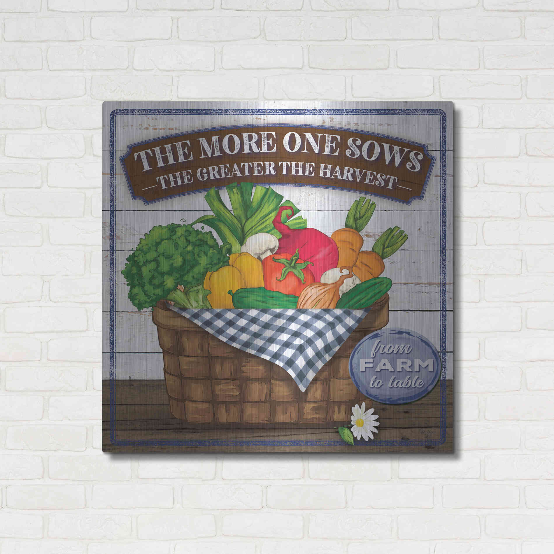 Luxe Metal Art 'The More One Sows' by Mollie B, Metal Wall Art,36x36