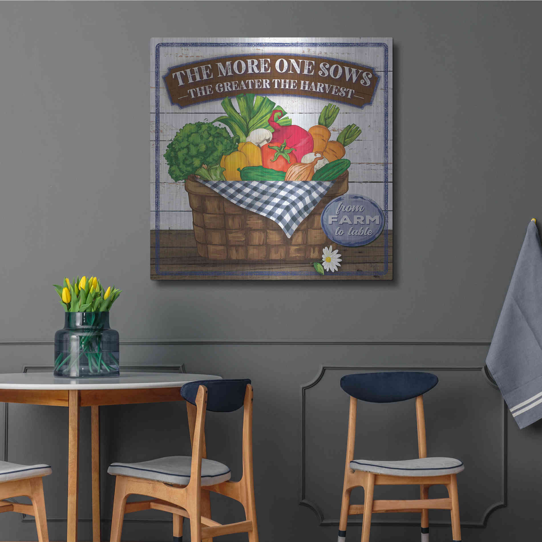 Luxe Metal Art 'The More One Sows' by Mollie B, Metal Wall Art,36x36