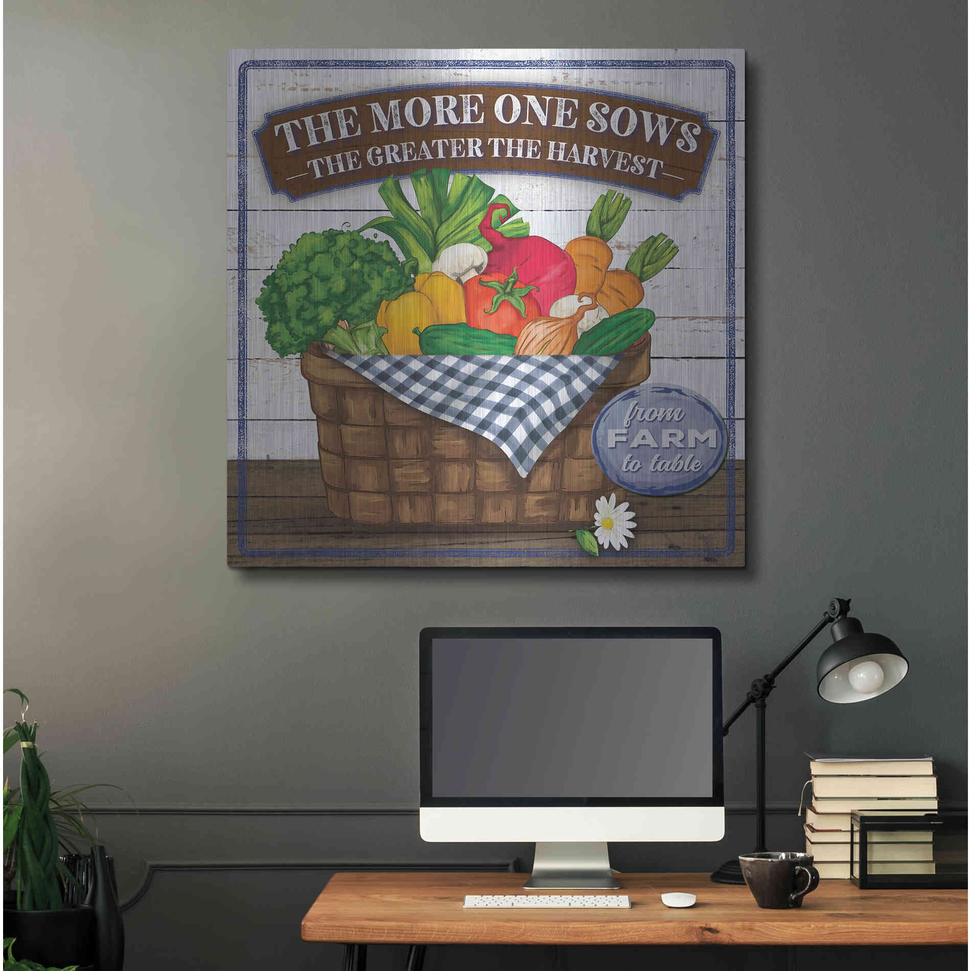 Luxe Metal Art 'The More One Sows' by Mollie B, Metal Wall Art,36x36