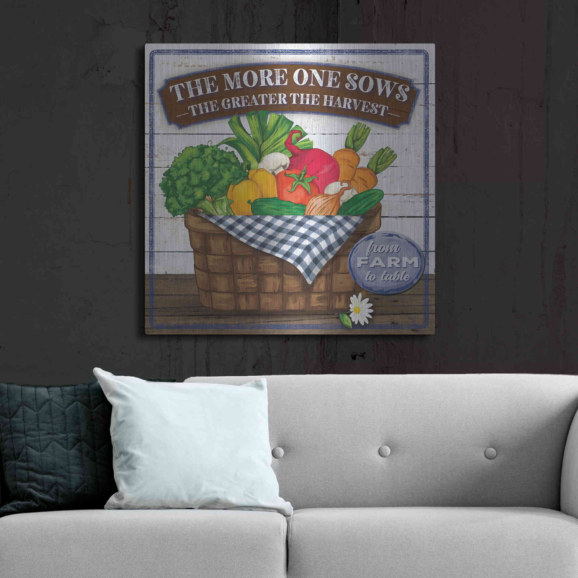 Luxe Metal Art 'The More One Sows' by Mollie B, Metal Wall Art,36x36