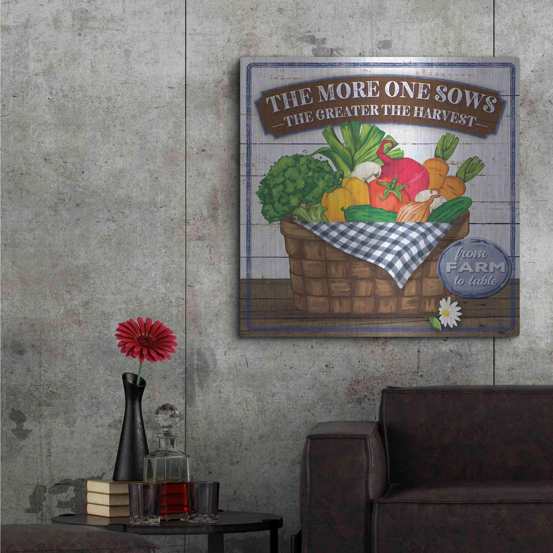 Luxe Metal Art 'The More One Sows' by Mollie B, Metal Wall Art,36x36