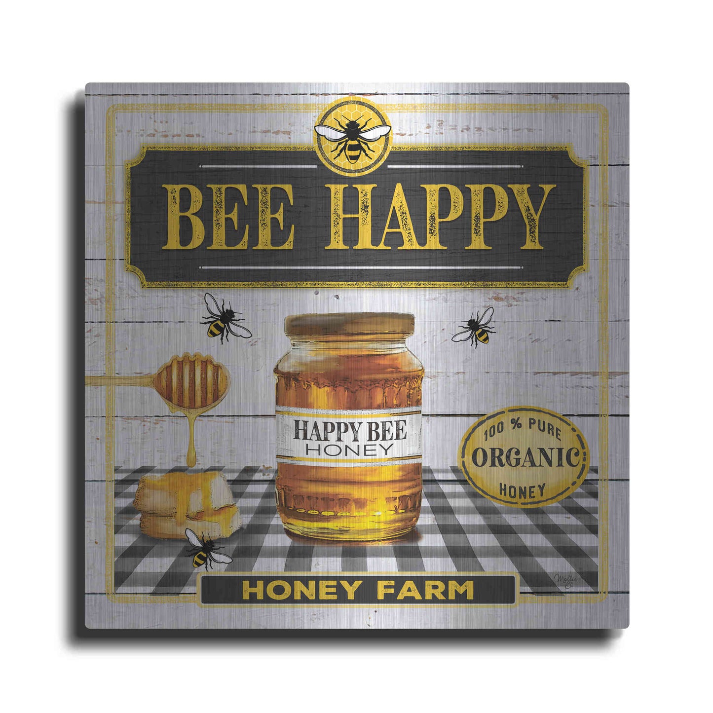 Luxe Metal Art 'Honey' by Mollie B, Metal Wall Art