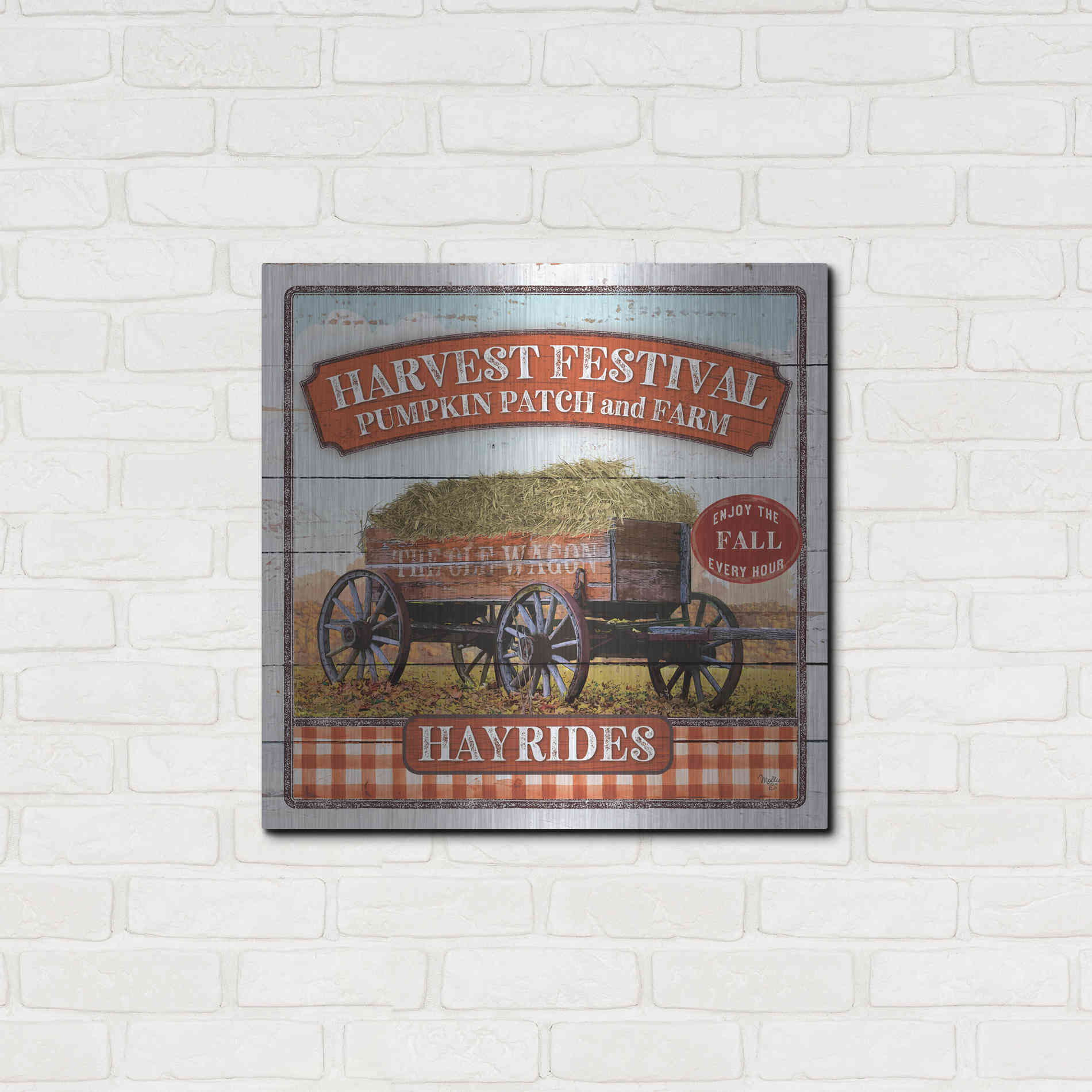 Luxe Metal Art 'Harvest Festival' by Mollie B, Metal Wall Art,24x24