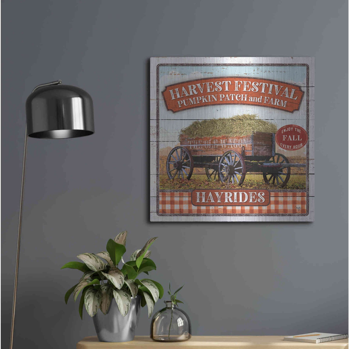 Luxe Metal Art 'Harvest Festival' by Mollie B, Metal Wall Art,24x24