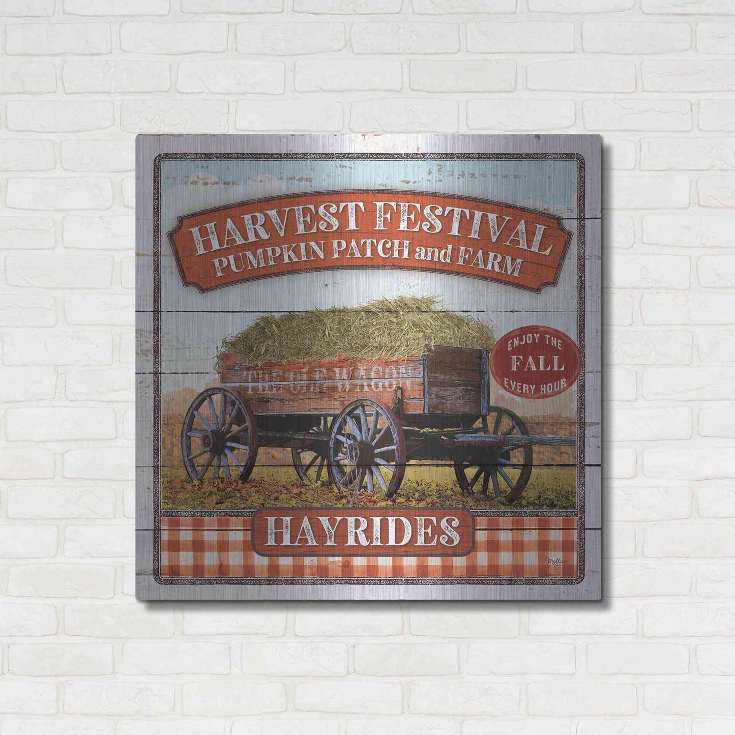 Luxe Metal Art 'Harvest Festival' by Mollie B, Metal Wall Art,36x36