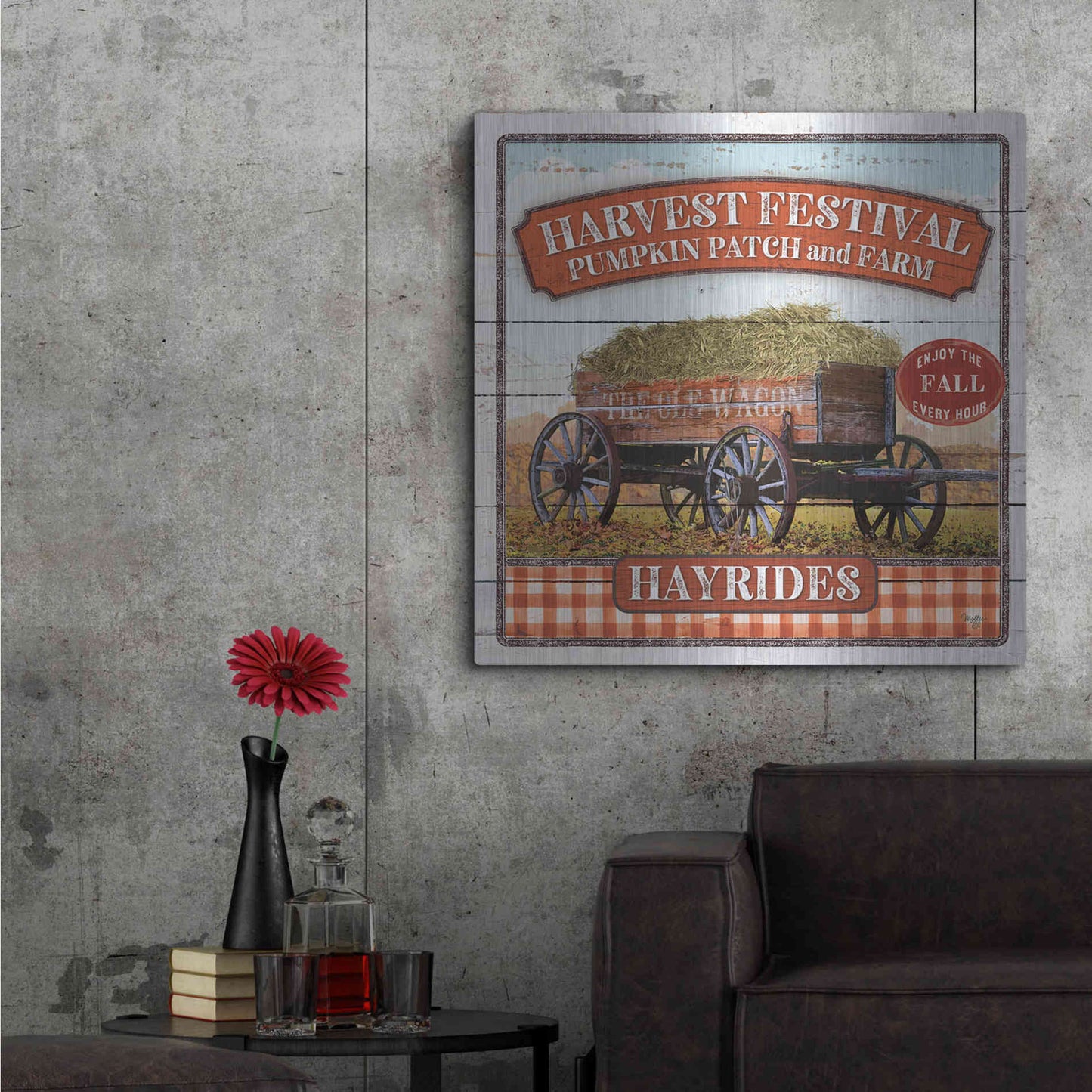 Luxe Metal Art 'Harvest Festival' by Mollie B, Metal Wall Art,36x36