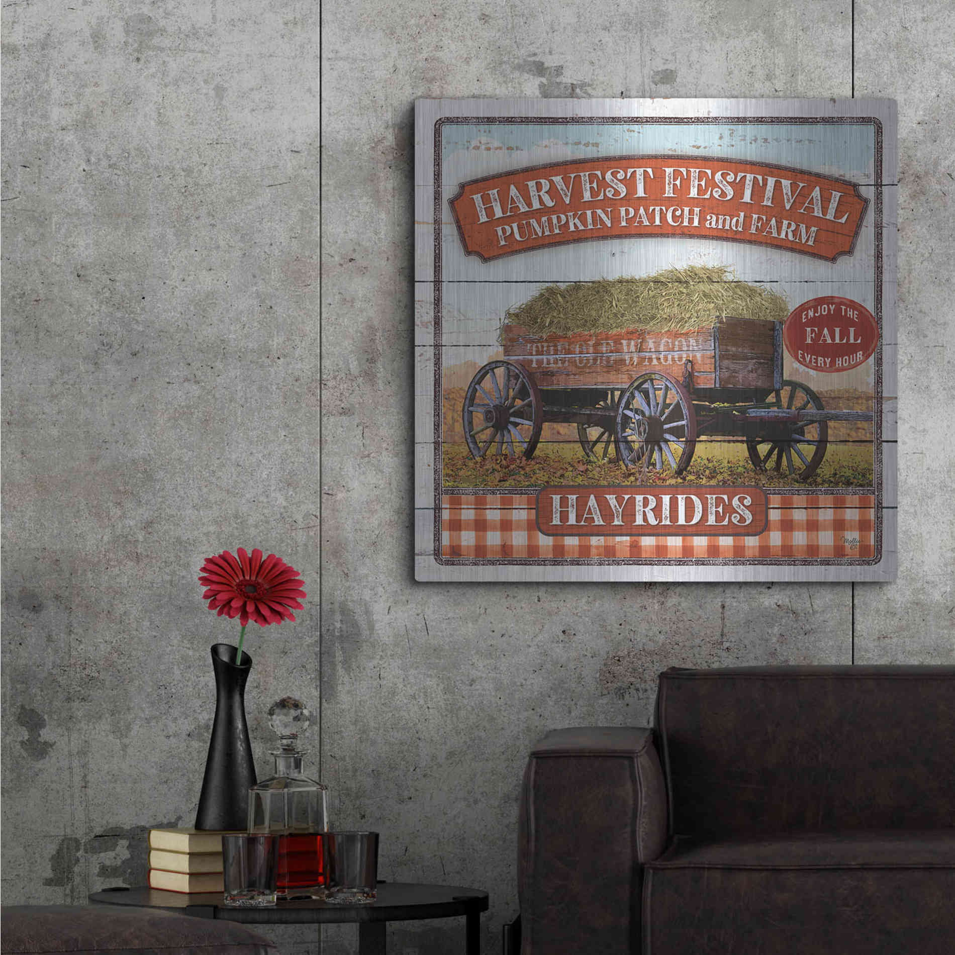 Luxe Metal Art 'Harvest Festival' by Mollie B, Metal Wall Art,36x36