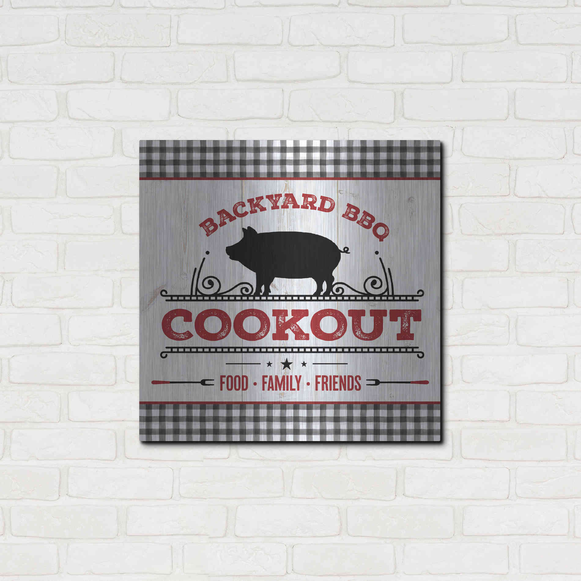 Luxe Metal Art 'Backyard BBQ Cookout' by Mollie B, Metal Wall Art,24x24