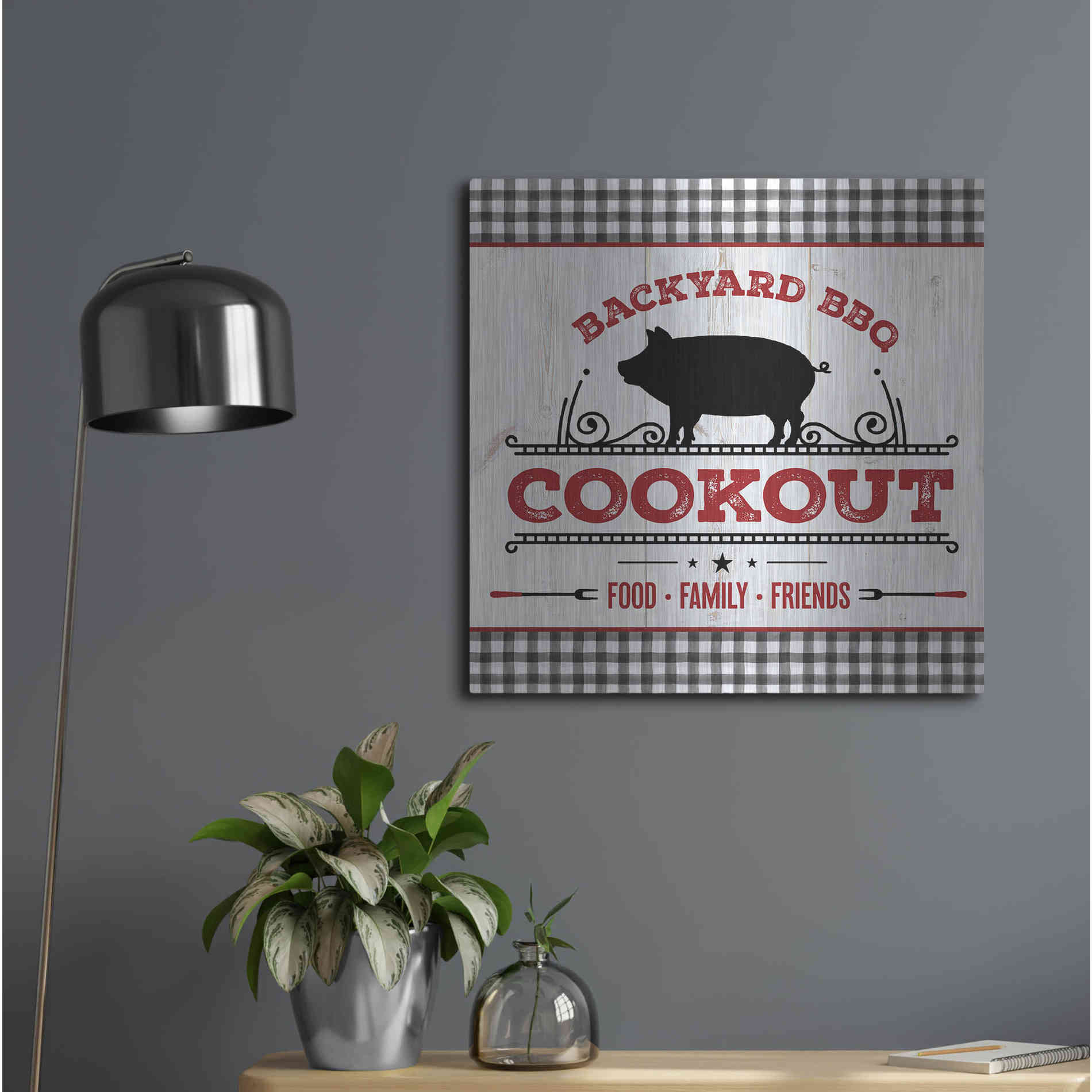 Luxe Metal Art 'Backyard BBQ Cookout' by Mollie B, Metal Wall Art,24x24