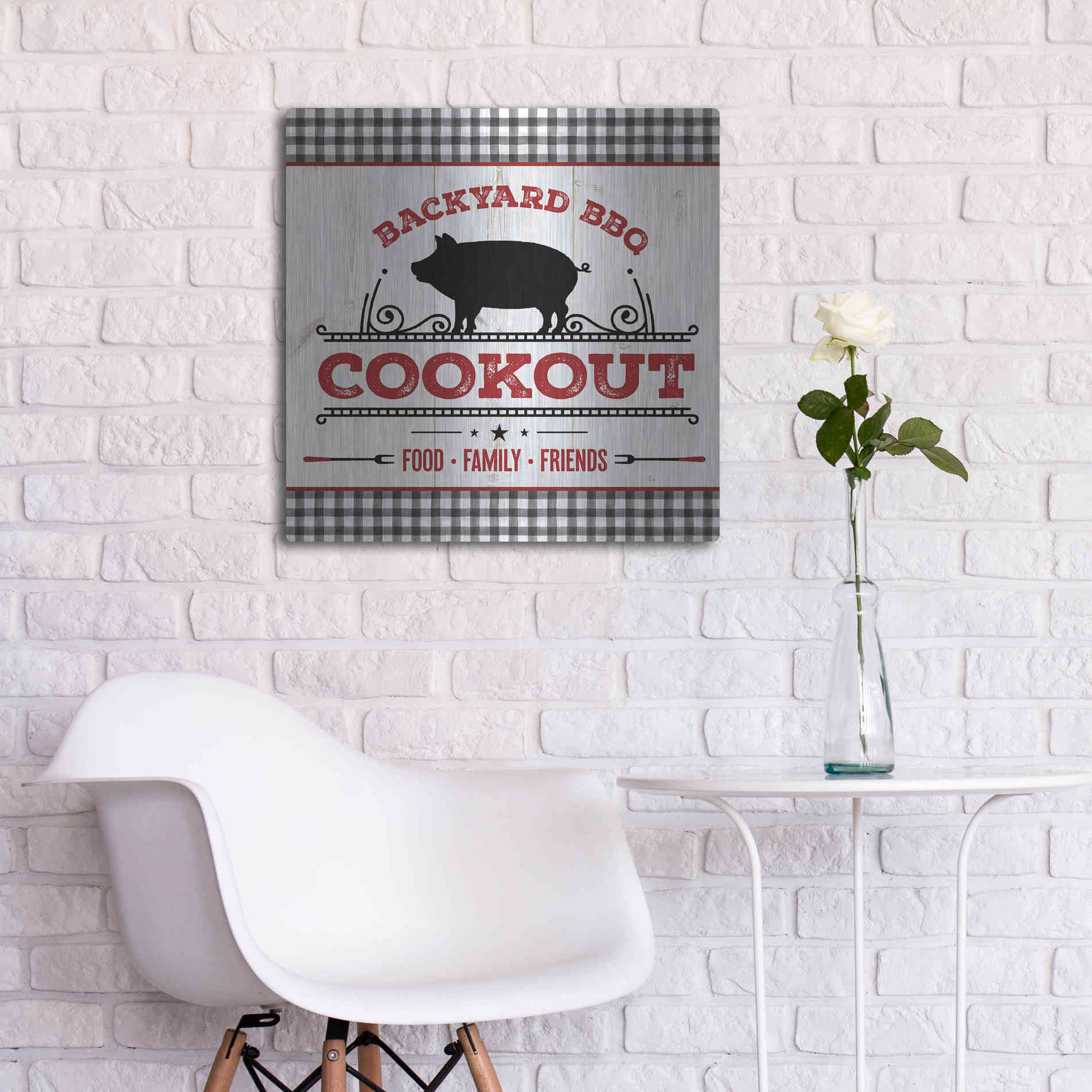 Luxe Metal Art 'Backyard BBQ Cookout' by Mollie B, Metal Wall Art,24x24