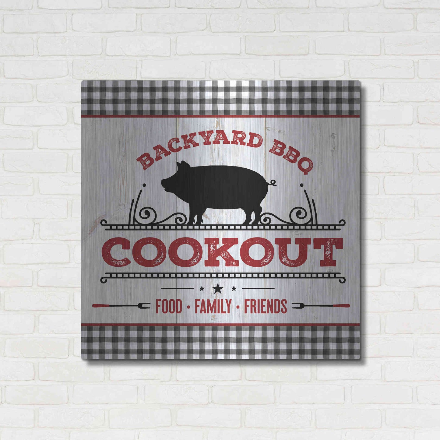 Luxe Metal Art 'Backyard BBQ Cookout' by Mollie B, Metal Wall Art,36x36