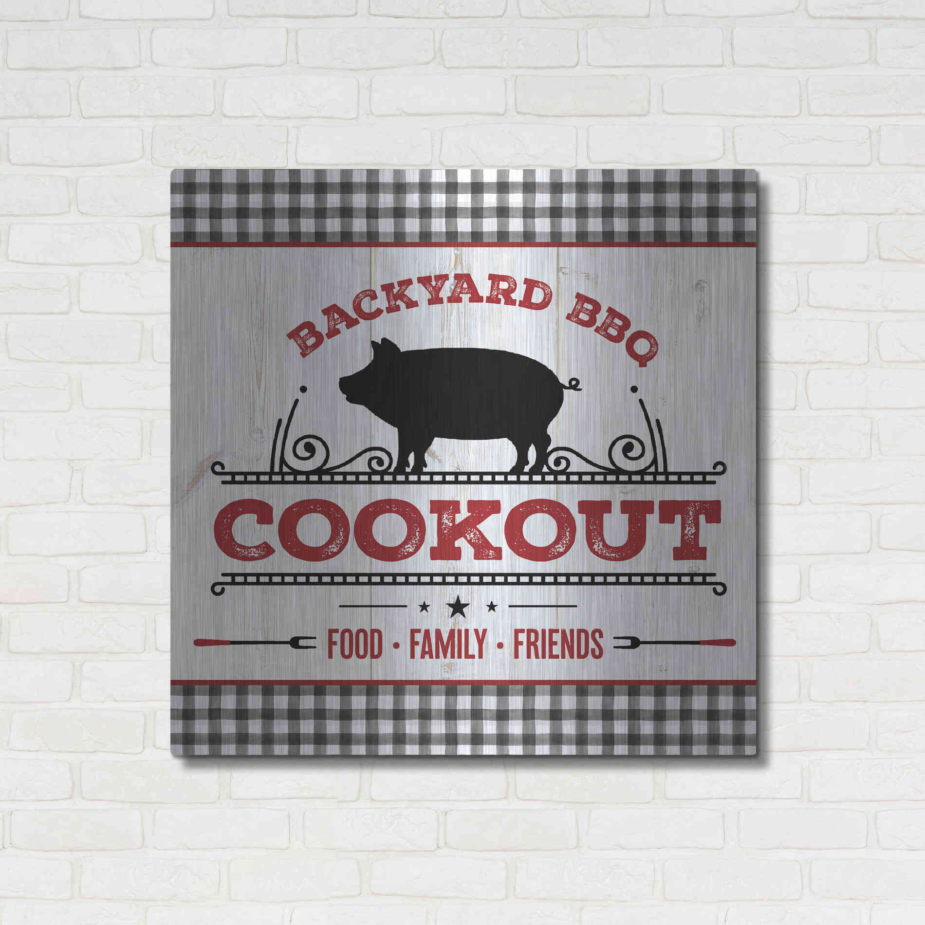 Luxe Metal Art 'Backyard BBQ Cookout' by Mollie B, Metal Wall Art,36x36