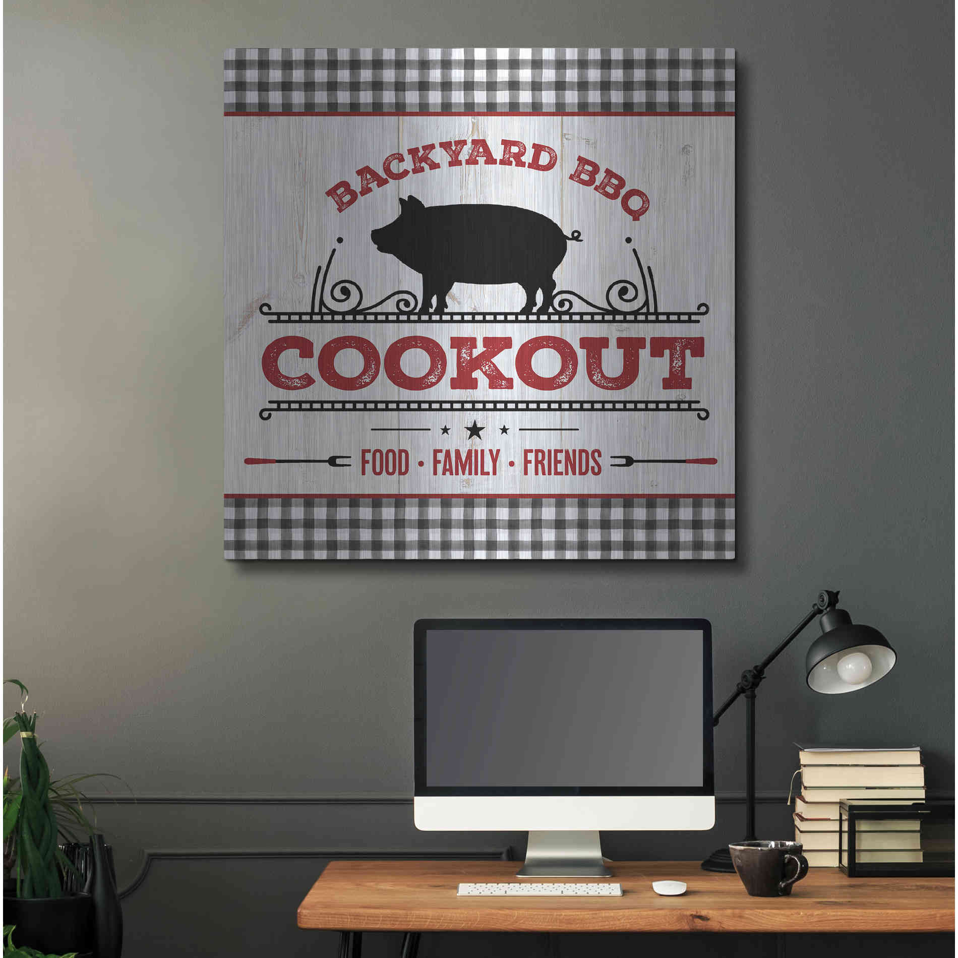 Luxe Metal Art 'Backyard BBQ Cookout' by Mollie B, Metal Wall Art,36x36