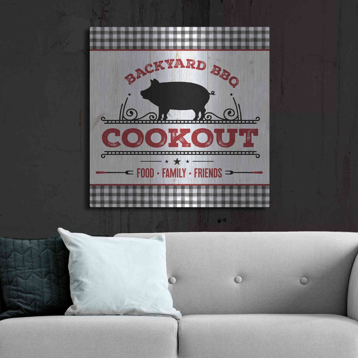 Luxe Metal Art 'Backyard BBQ Cookout' by Mollie B, Metal Wall Art,36x36