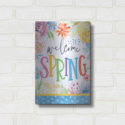 Luxe Metal Art 'Welcome Spring' by Mollie B, Metal Wall Art,12x16