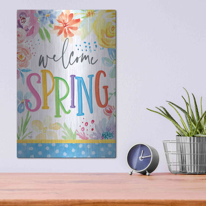 Luxe Metal Art 'Welcome Spring' by Mollie B, Metal Wall Art,12x16