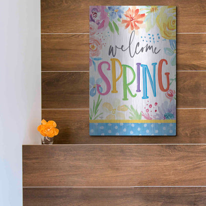 Luxe Metal Art 'Welcome Spring' by Mollie B, Metal Wall Art,12x16