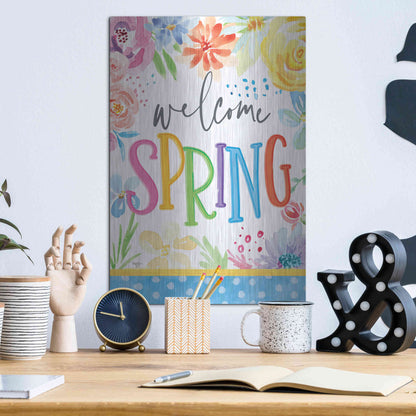 Luxe Metal Art 'Welcome Spring' by Mollie B, Metal Wall Art,12x16