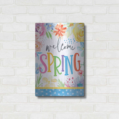 Luxe Metal Art 'Welcome Spring' by Mollie B, Metal Wall Art,16x24