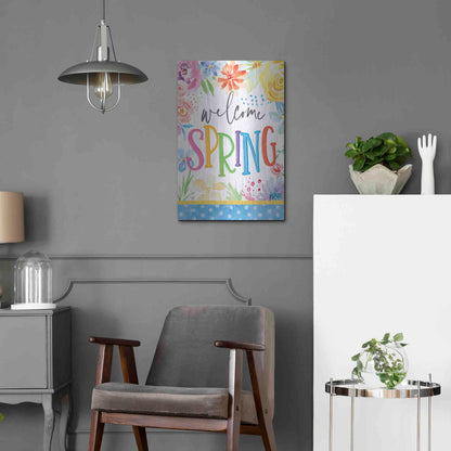 Luxe Metal Art 'Welcome Spring' by Mollie B, Metal Wall Art,16x24