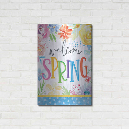Luxe Metal Art 'Welcome Spring' by Mollie B, Metal Wall Art,24x36