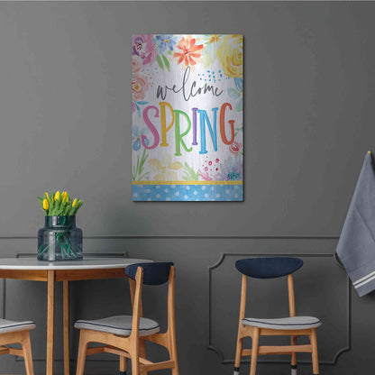 Luxe Metal Art 'Welcome Spring' by Mollie B, Metal Wall Art,24x36